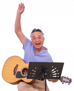 Happy Man playing Guitar